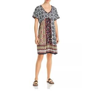 BILA Womens M Floral Gauzy Crinkled Boho Festival Gypsy Empire Waist Dress